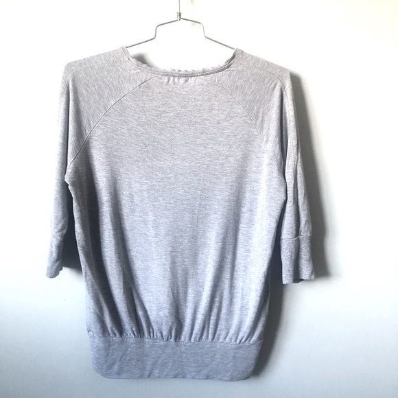 Athleta Gray Peaceful Pullover Round Neck Stretch Jersey Knit Top Size Small - Picture 6 of 12